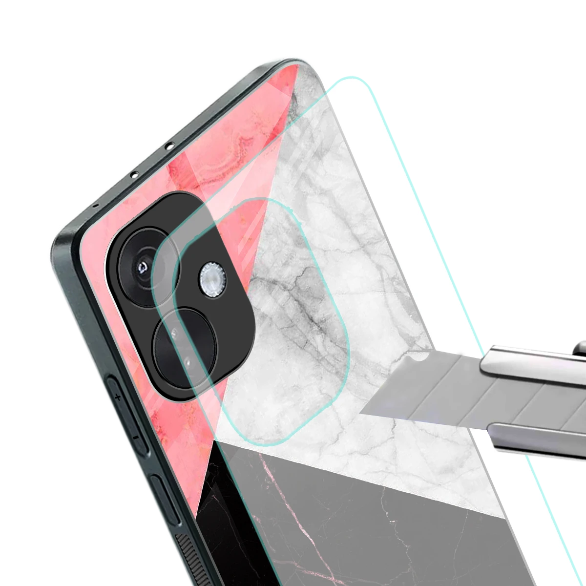 Luxe Trio stylish phone case for oneplus nord ce 3 | glossy glass and slim fit