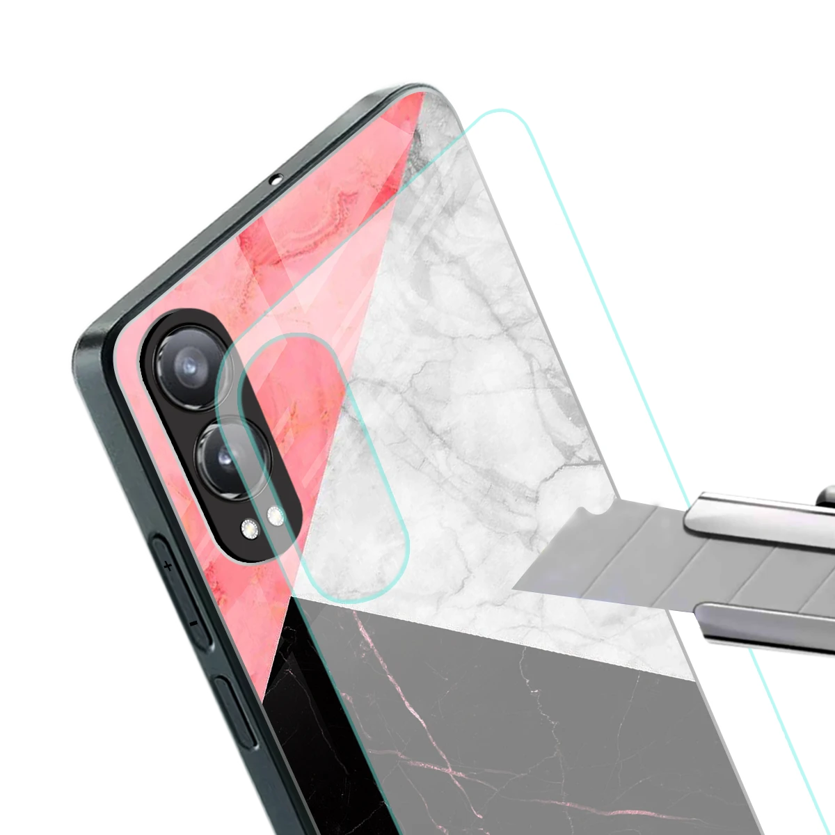 Luxe Trio stylish phone case for oneplus nord ce 4 lite | glossy glass and slim fit