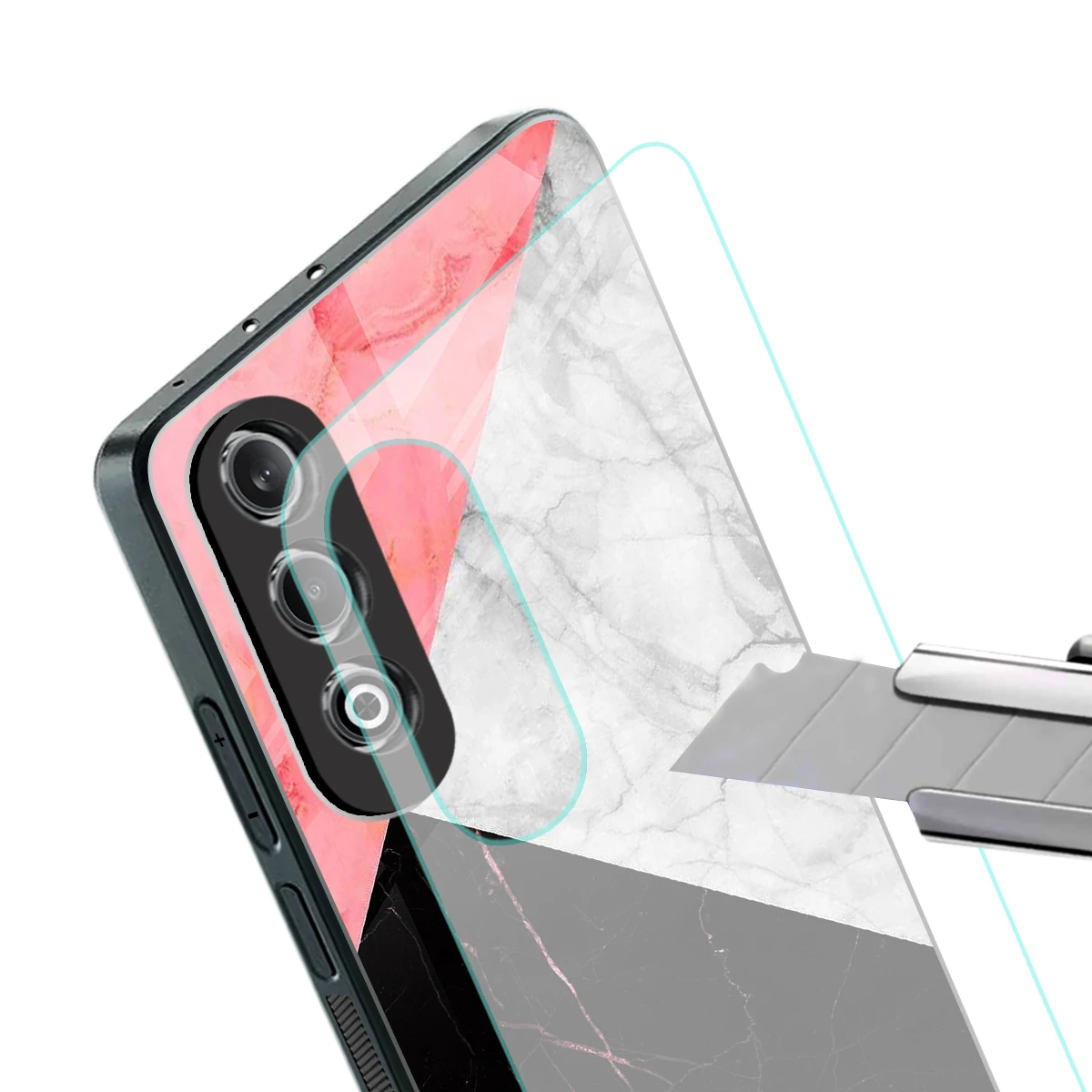 Luxe Trio stylish phone case for oneplus nord ce 4 | glossy glass and slim fit