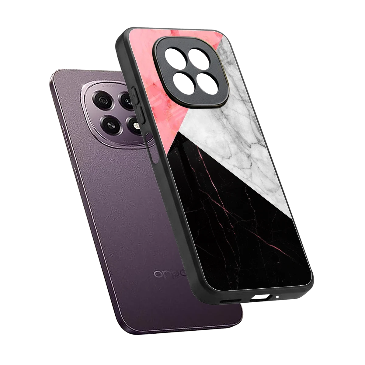 Luxe Trio sleek oppo f29 5g cover with tempered glass back and TPU edges
