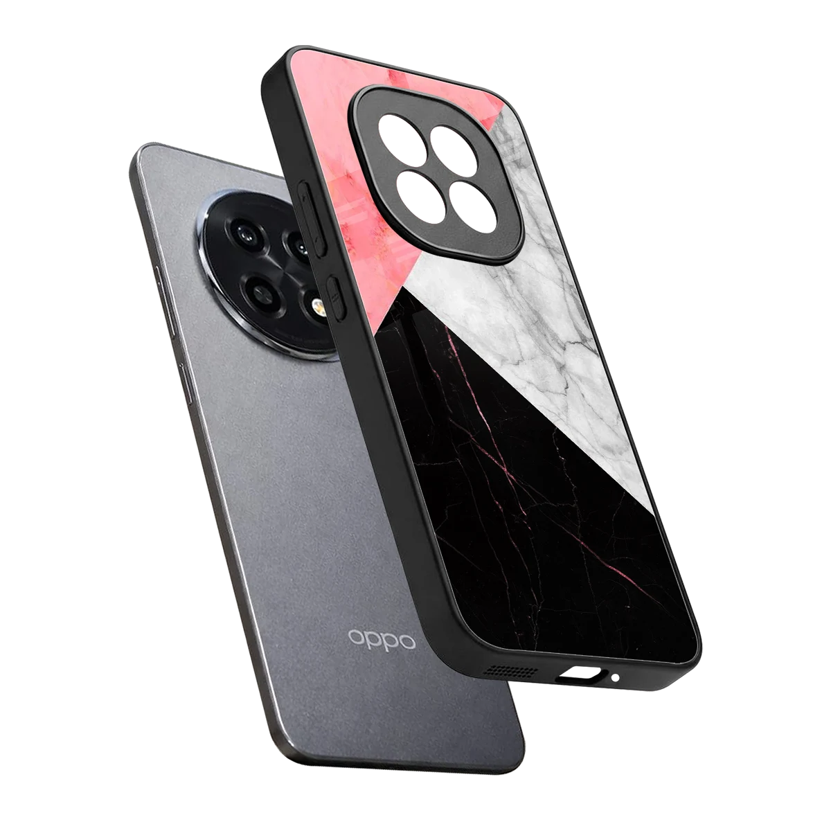 Luxe Trio sleek oppo f29 pro 5g cover with tempered glass back and TPU edges