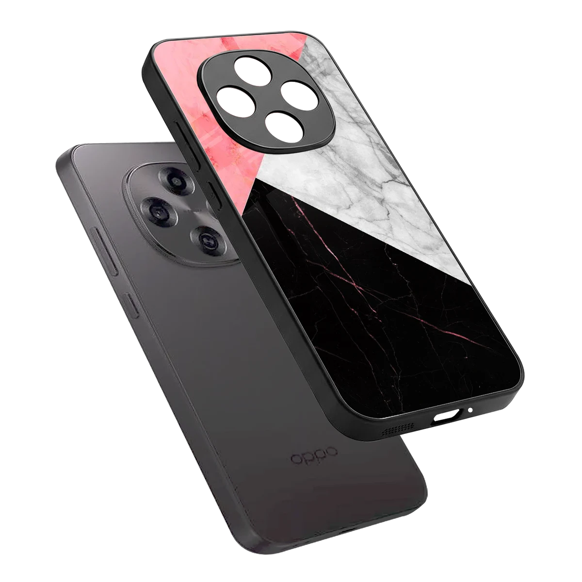 Luxe Trio sleek oppo f31 pro 5g cover with tempered glass back and TPU edges