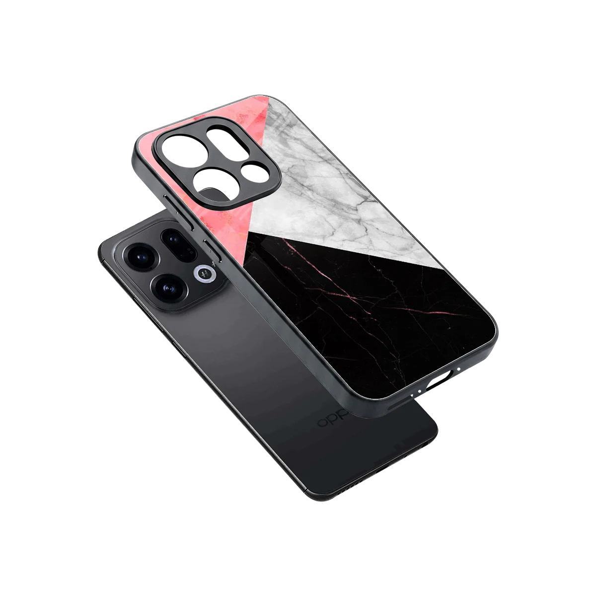 Luxe Trio sleek oppo find x9 cover with tempered glass back and TPU edges