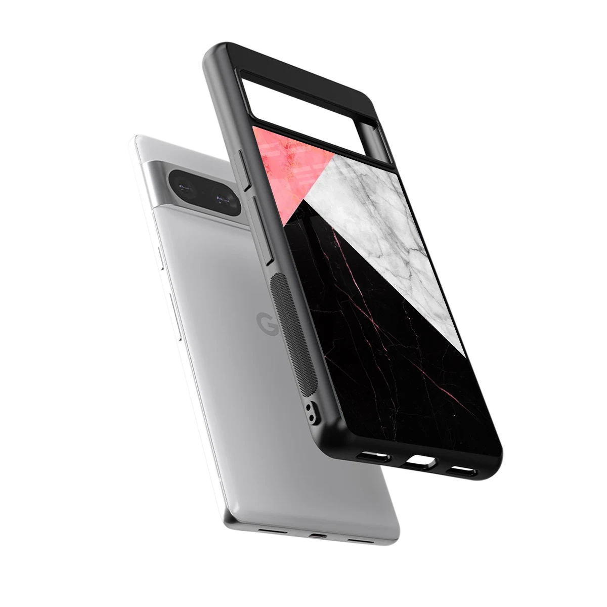 Luxe Trio sleek google pixel 8 cover with tempered glass back and TPU edges