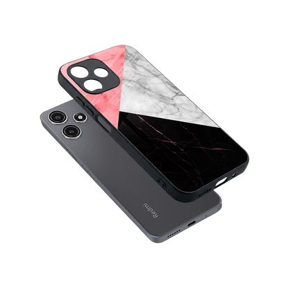 Luxe Trio sleek redmi 12 5g cover with tempered glass back and TPU edges