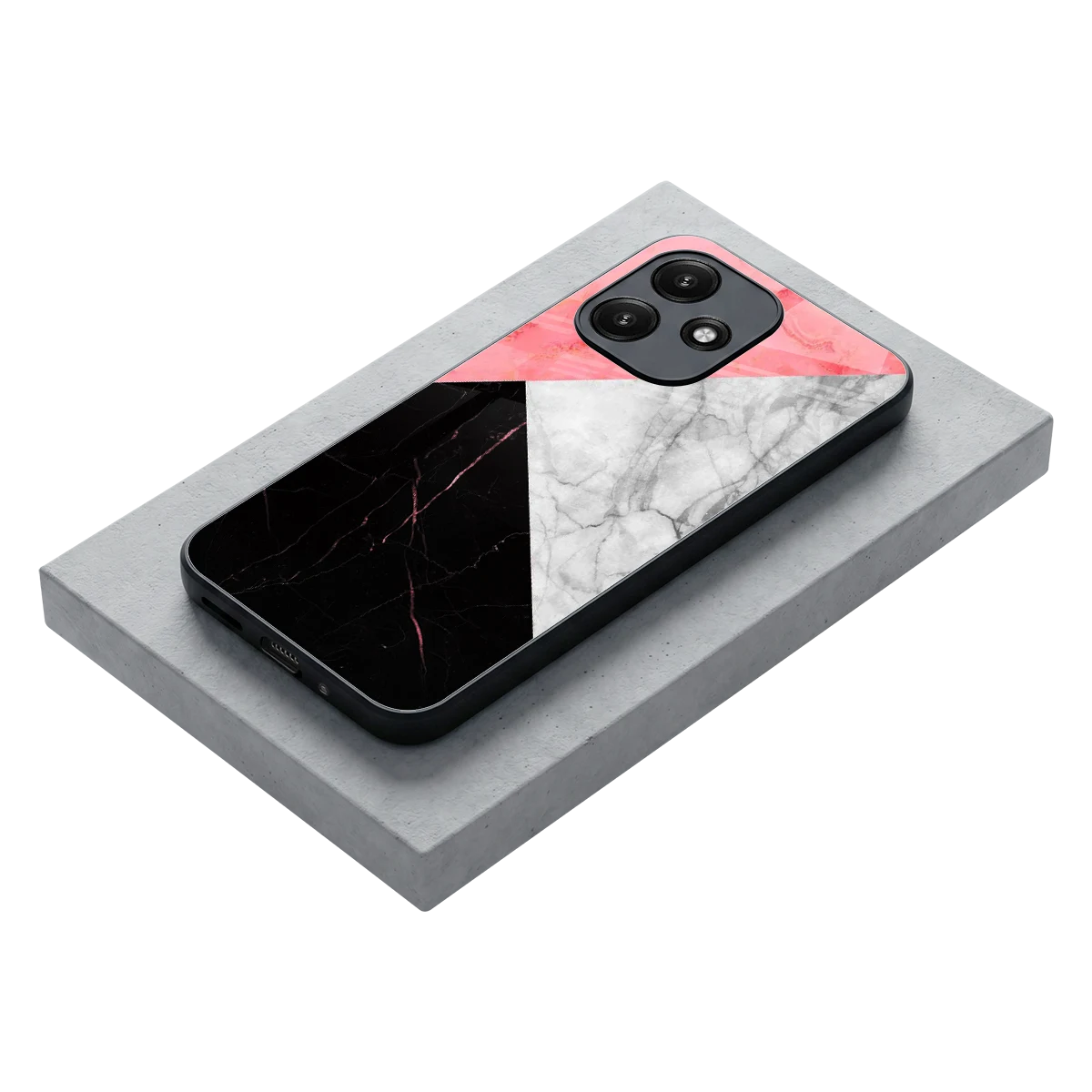 Luxe Trio stylish phone case for redmi 12 5g | glossy glass and slim fit