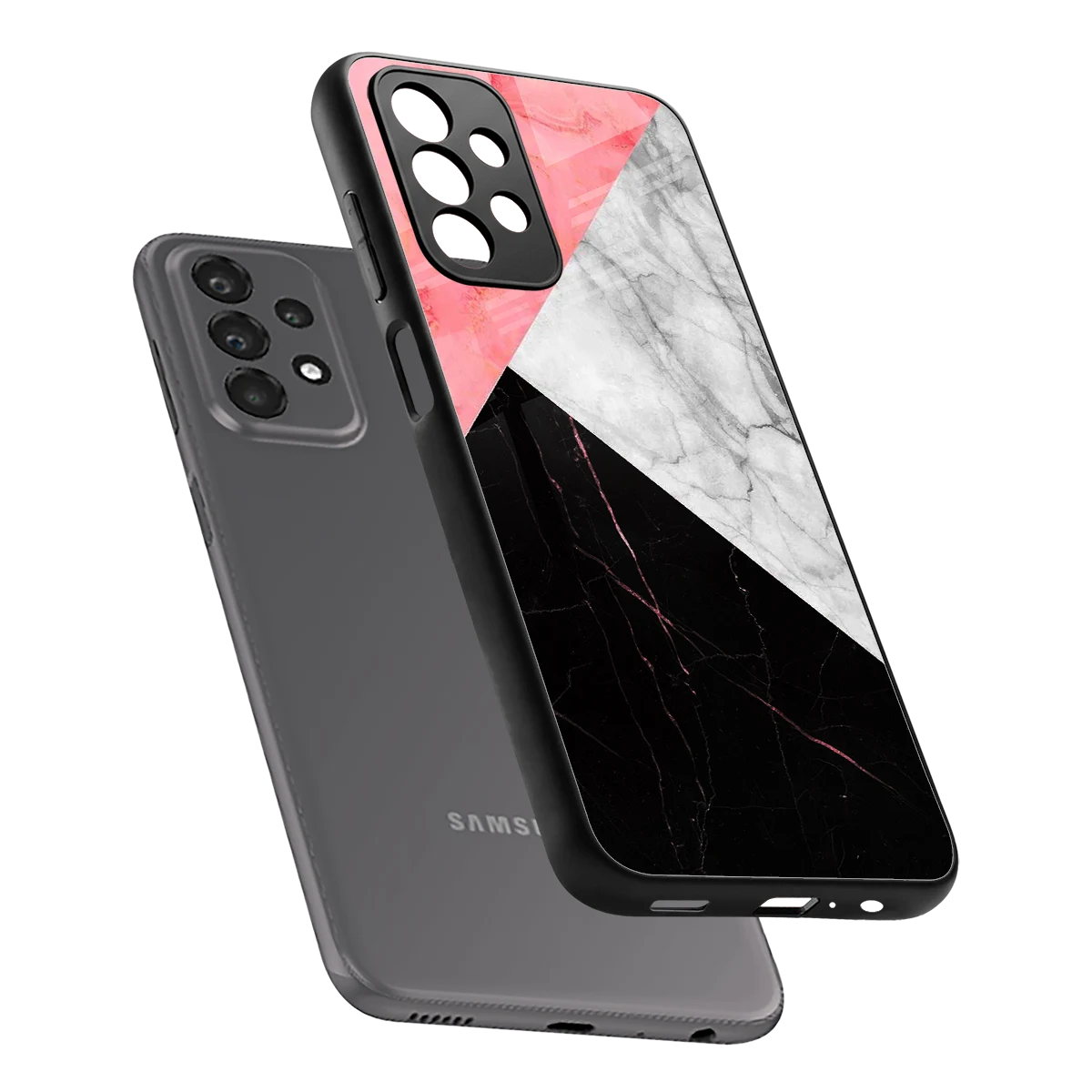 Luxe Trio sleek samsung galaxy a23 cover with tempered glass back and TPU edges