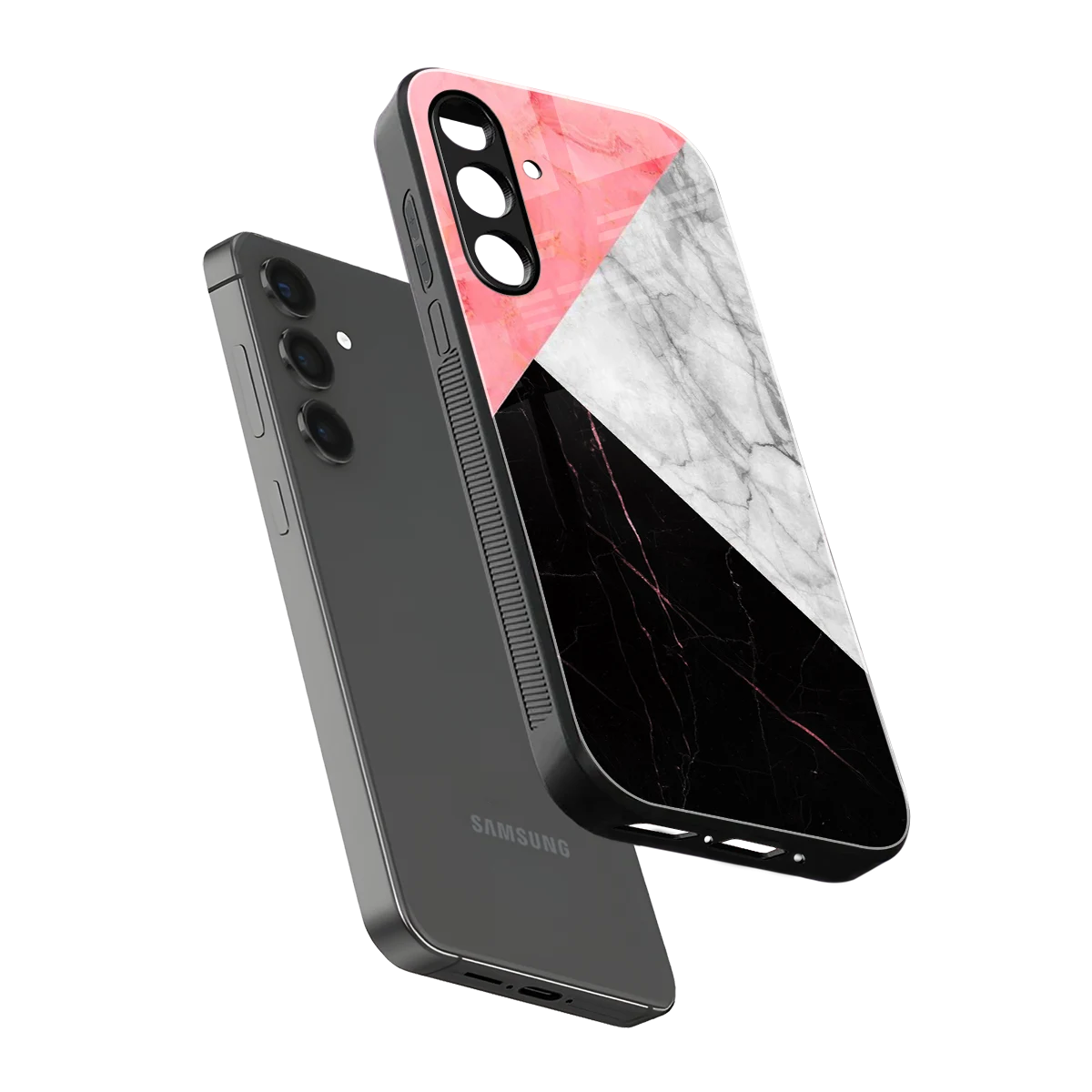Luxe Trio sleek samsung galaxy a55 5g cover with tempered glass back and TPU edges