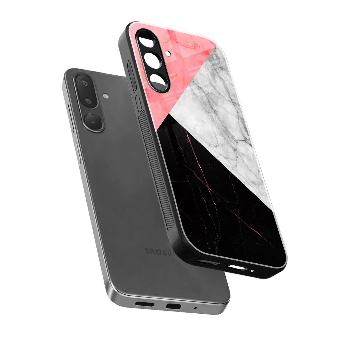 Luxe Trio sleek samsung galaxy m36 5g cover with tempered glass back and TPU edges