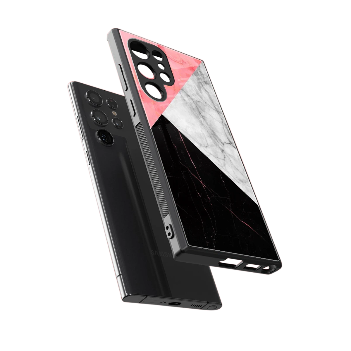 Luxe Trio sleek samsung galaxy s23 ultra cover with tempered glass back and TPU edges