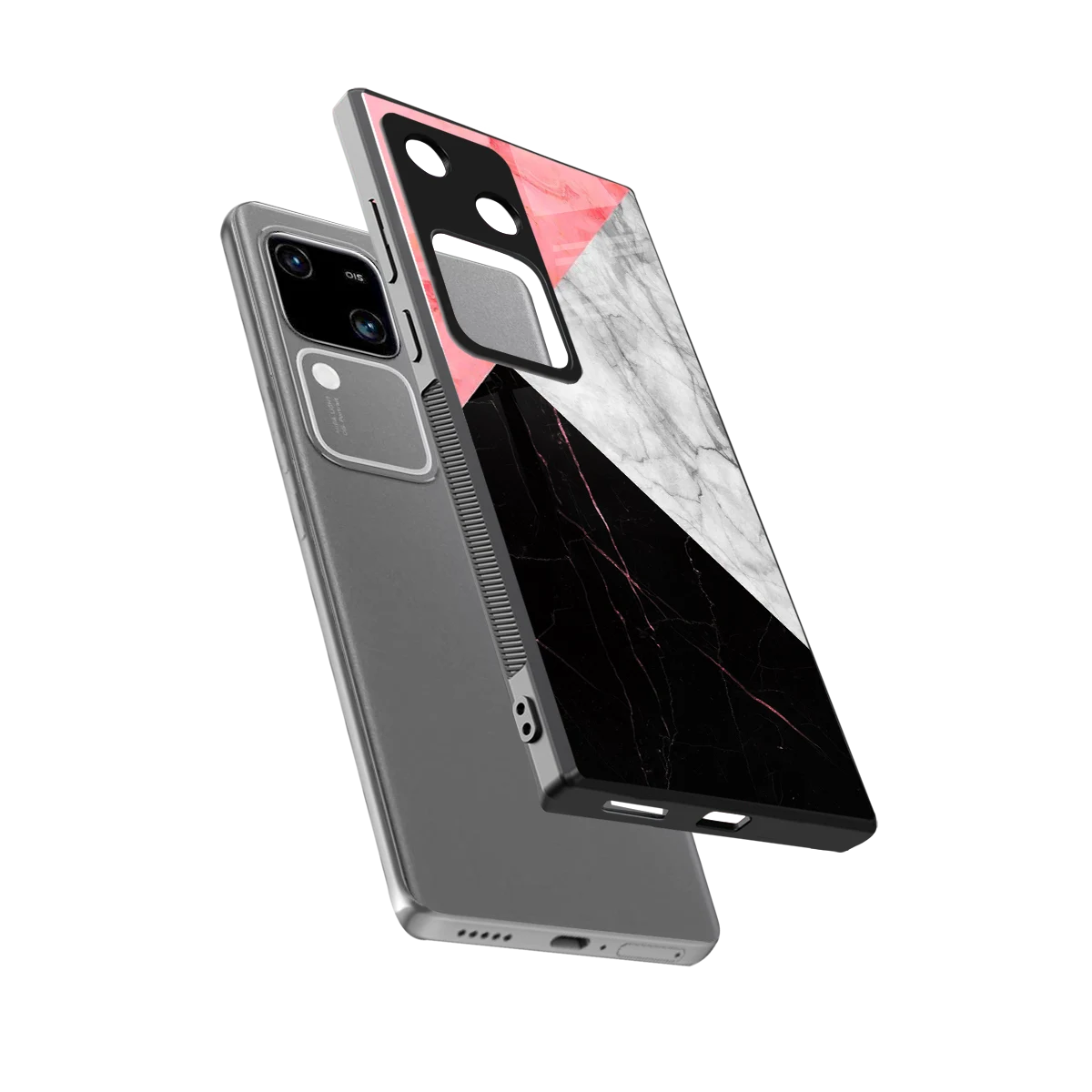 Luxe Trio sleek vivo v30 cover with tempered glass back and TPU edges