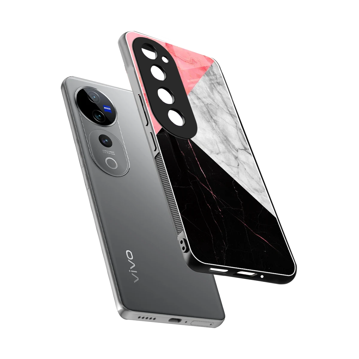 Luxe Trio sleek vivo v40 pro cover with tempered glass back and TPU edges