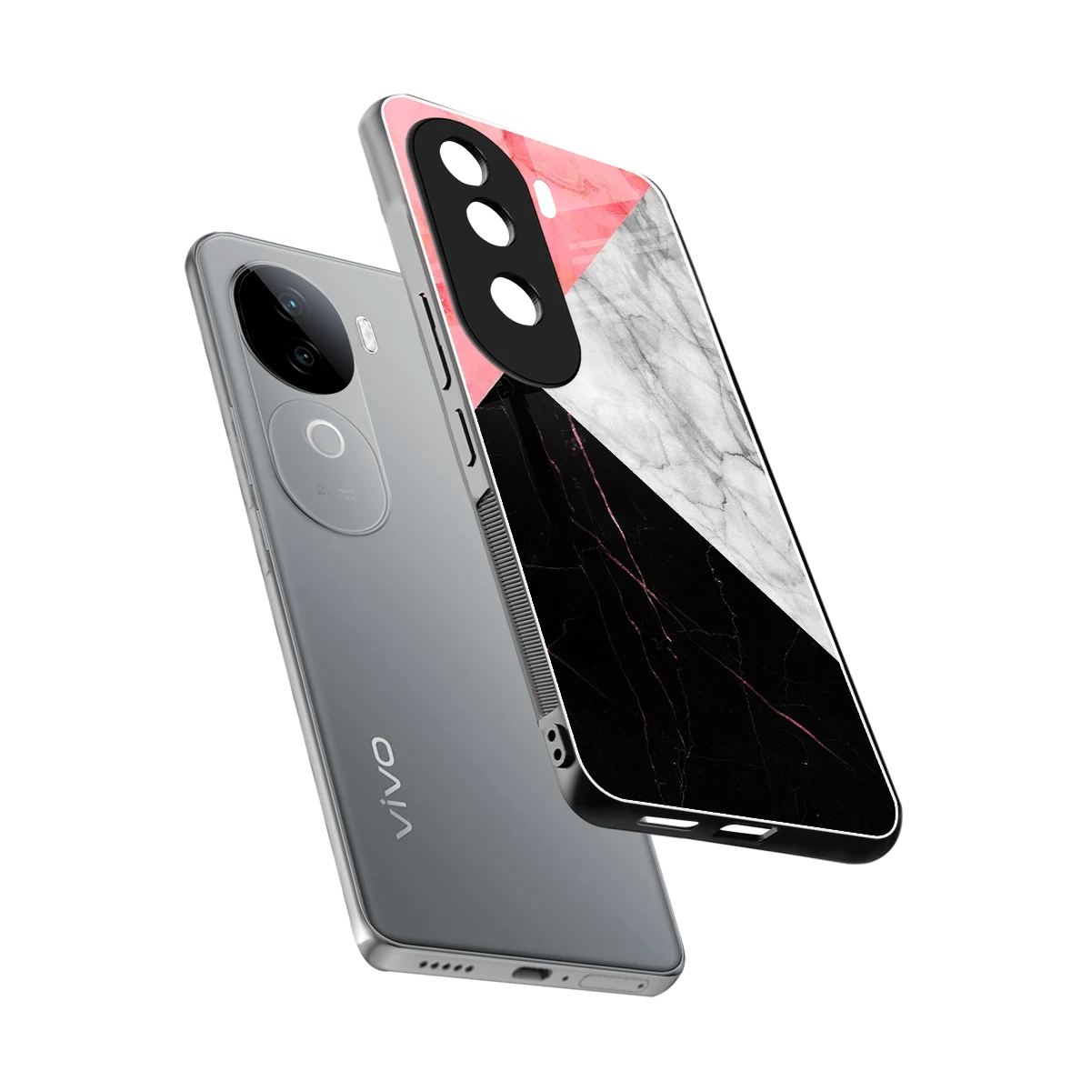 Luxe Trio sleek vivo v40e cover with tempered glass back and TPU edges