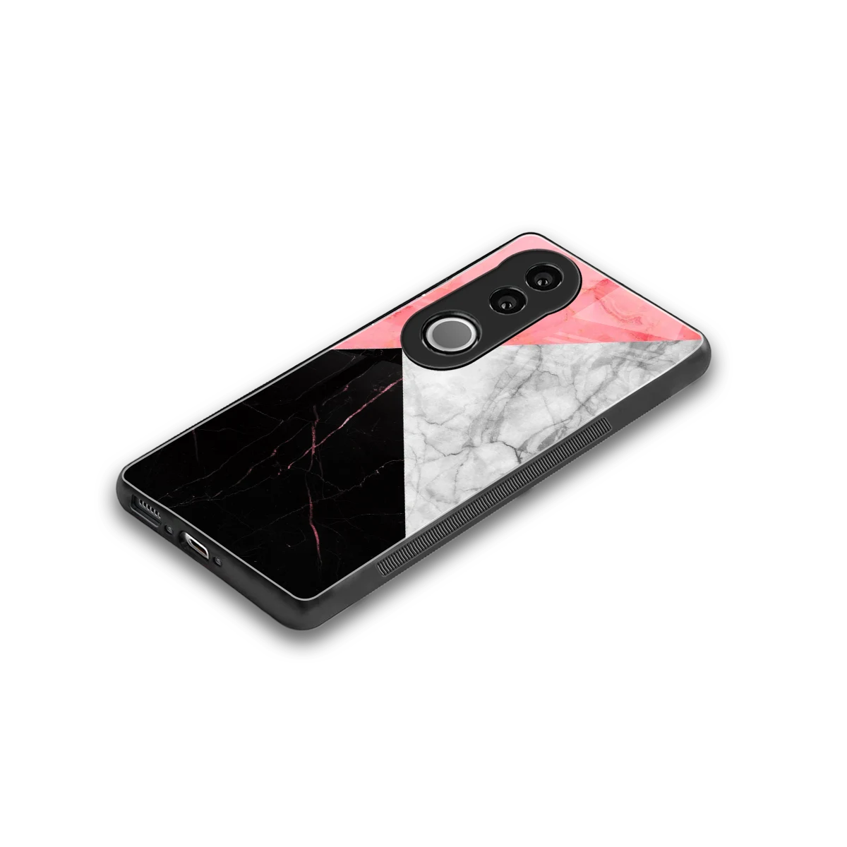 Luxe Trio stylish phone case for vivo v50 | glossy glass and slim fit
