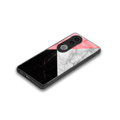Luxe Trio stylish phone case for vivo v50 | glossy glass and slim fit