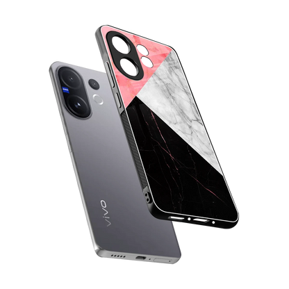 Luxe Trio sleek vivo v60 cover with tempered glass back and TPU edges