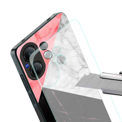 Luxe Trio stylish phone case for vivo v60 | glossy glass and slim fit