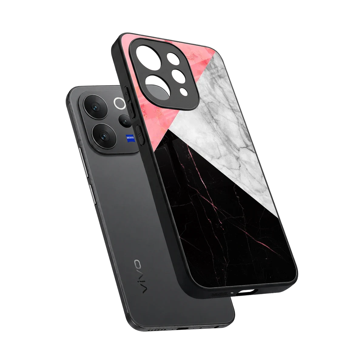 Luxe Trio sleek vivo v70 cover with tempered glass back and TPU edges