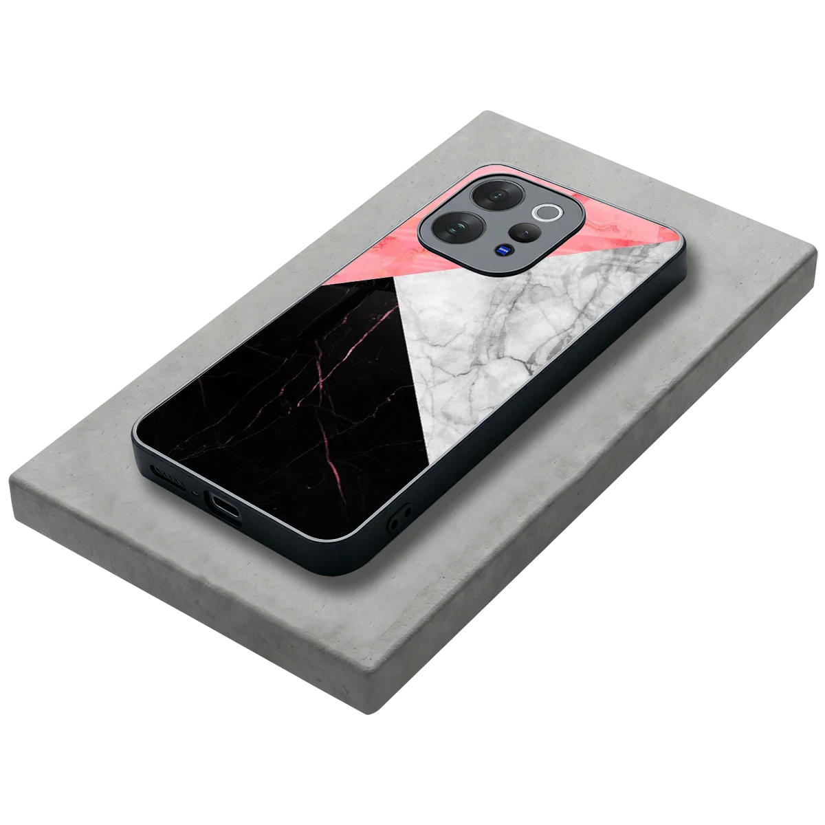 Luxe Trio stylish phone case for vivo v70 elite | glossy glass and slim fit