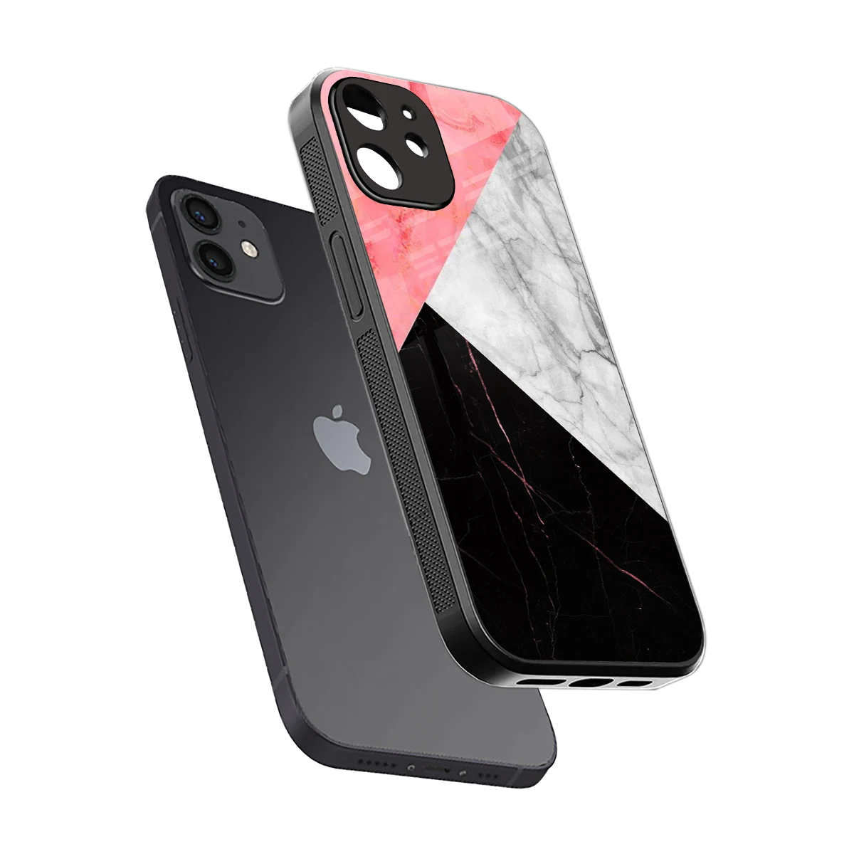Luxe Trio sleek iphone 12 cover with tempered glass back and TPU edges