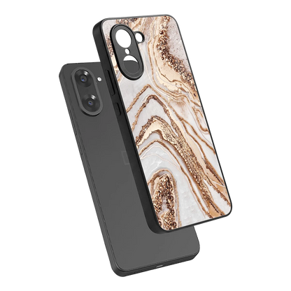 Luxe White sleek oneplus nord ce5 5g cover with tempered glass back and TPU edges