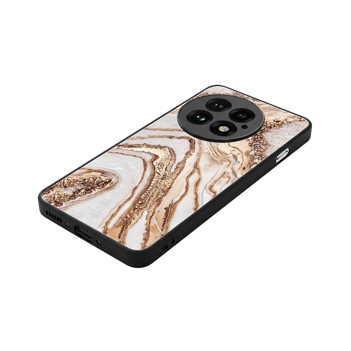 Luxe White stylish phone case for oneplus 13 | glossy glass and slim fit