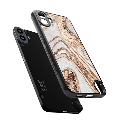 Luxe White sleek cmf nothing phone 1 cover with tempered glass back and TPU edges