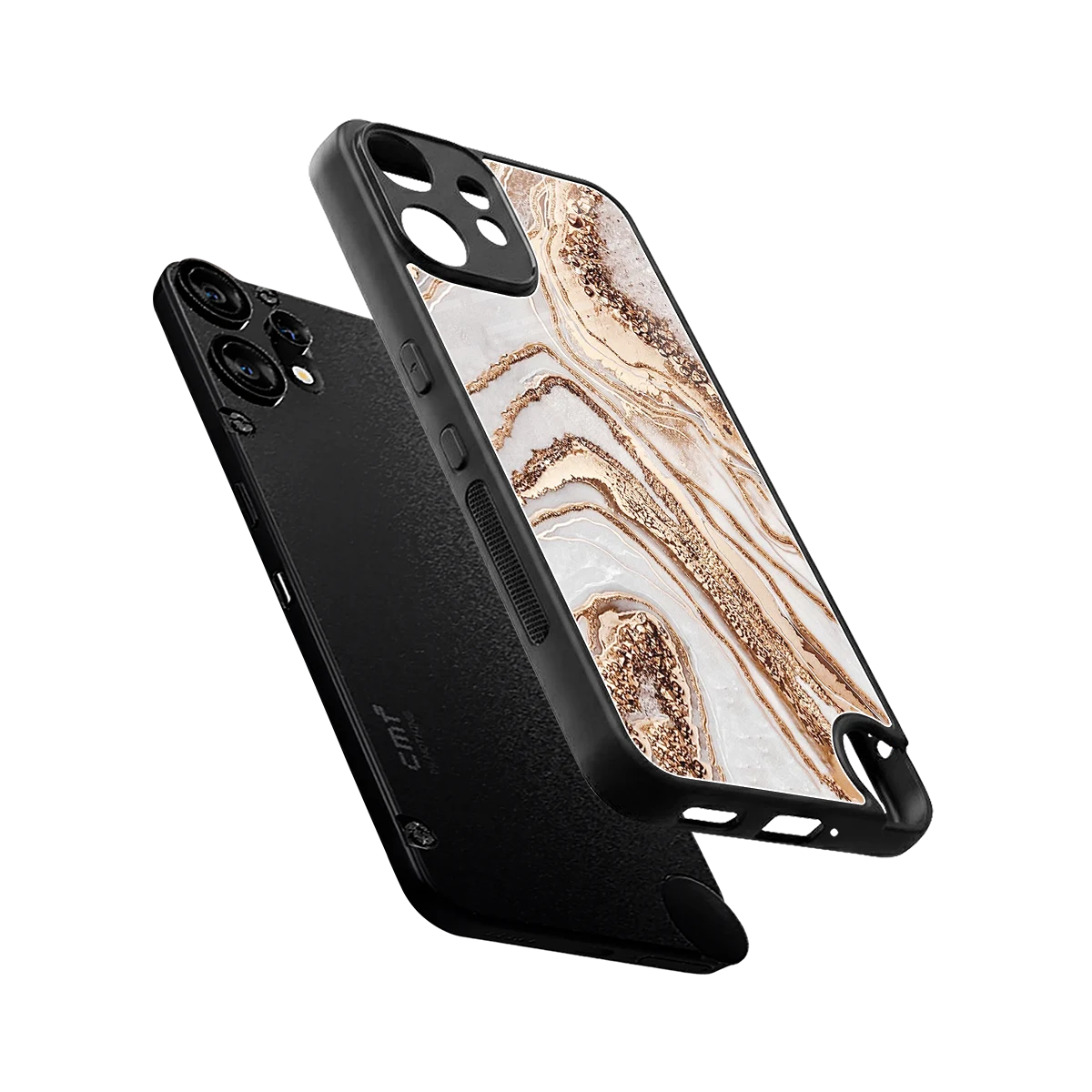Luxe White sleek cmf nothing phone 2 pro cover with tempered glass back and TPU edges