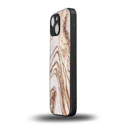 Luxe White iphone 13 mini mobile cover | shockproof glass phone case