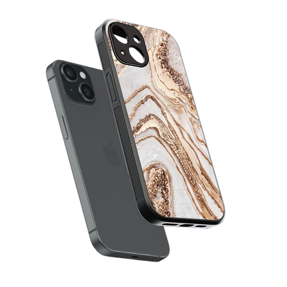 Luxe White sleek iphone 13 cover with tempered glass back and TPU edges