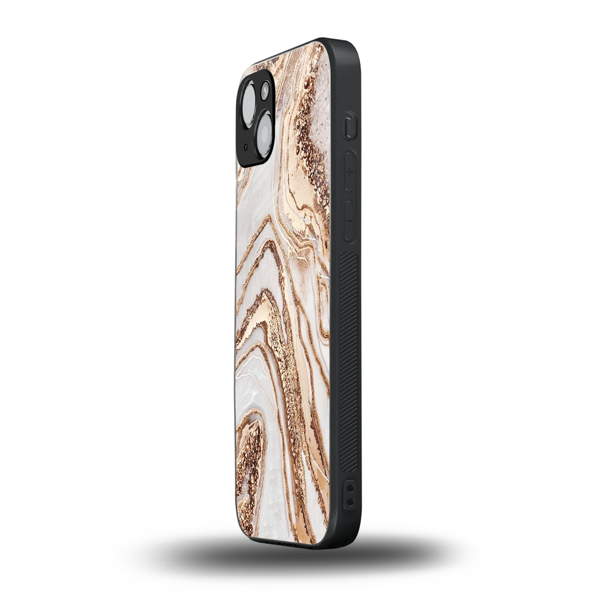 Luxe White iphone 14 plus mobile cover | shockproof glass phone case