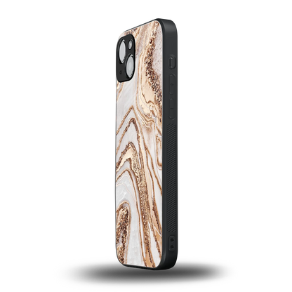 Luxe White iphone 14 plus mobile cover | shockproof glass phone case