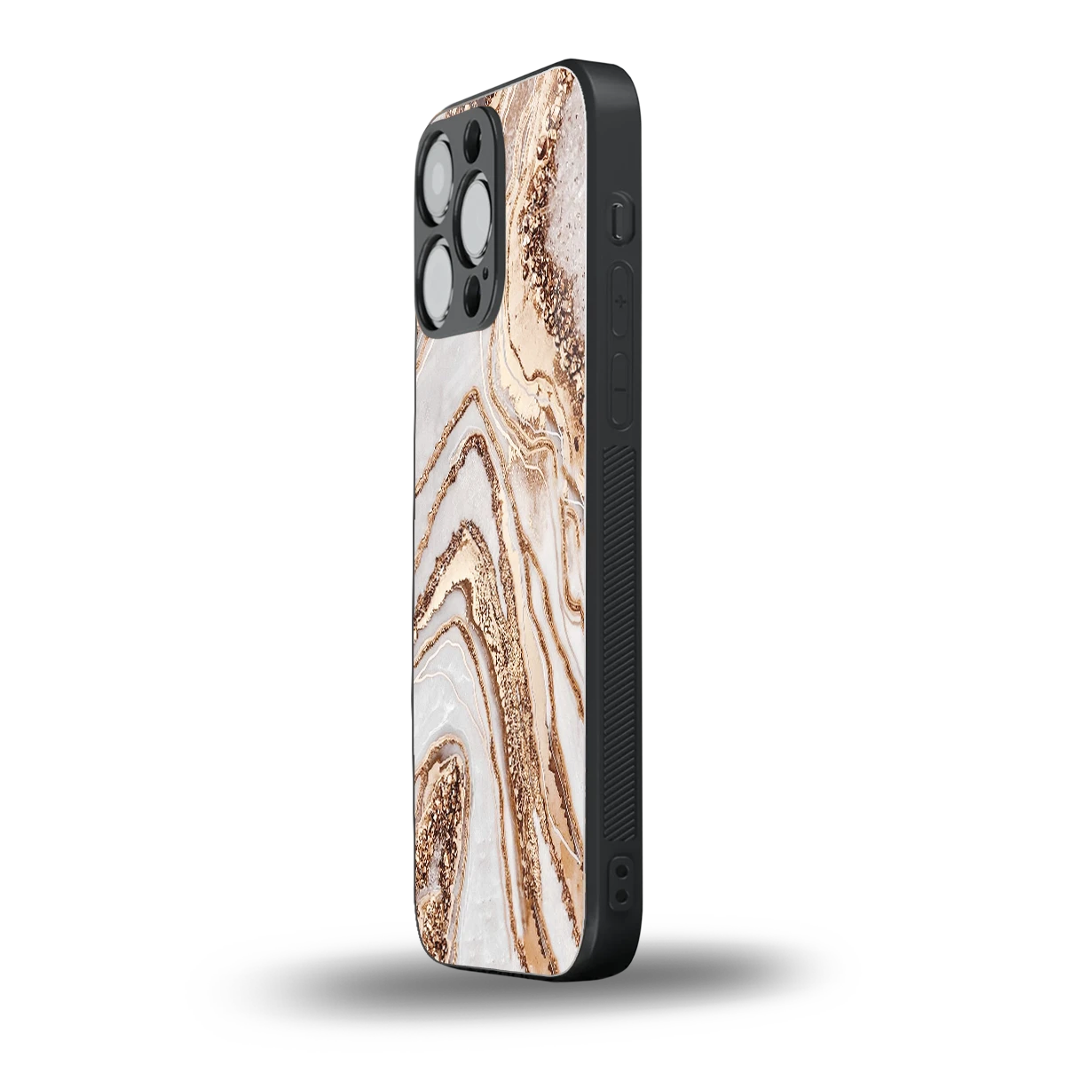 Luxe White iphone 15 pro max mobile cover | shockproof glass phone case