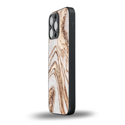 Luxe White iphone 15 pro max mobile cover | shockproof glass phone case