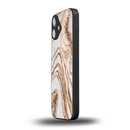 Luxe White iphone 16 plus mobile cover | shockproof glass phone case