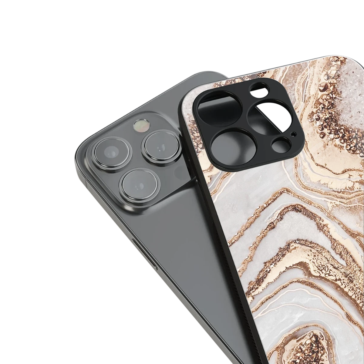 Luxe White stylish phone case for iphone 14 plus | glossy glass and slim fit
