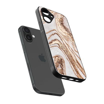 Luxe White sleek iPhone 16 cover with tempered glass back and TPU edges