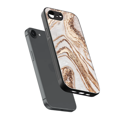 Luxe White sleek iphone 17e cover with tempered glass back and TPU edges