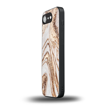 Luxe White iphone 16e mobile cover | shockproof glass phone case