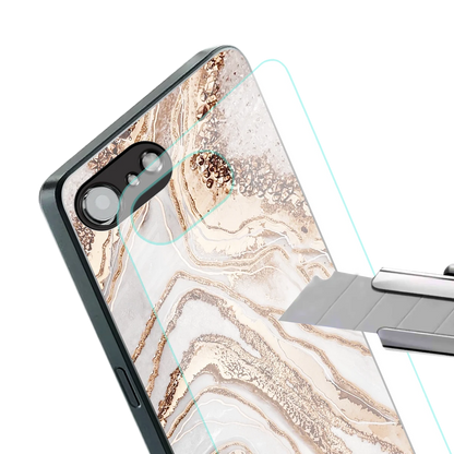 Luxe White stylish phone case for iphone 16e | glossy glass and slim fit
