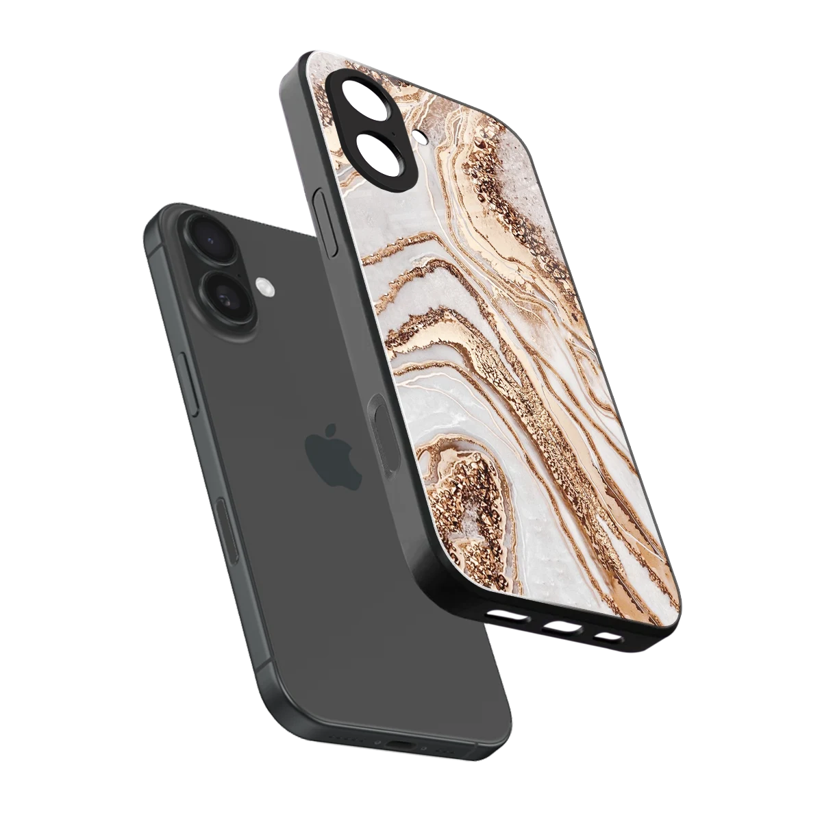 Luxe White sleek iphone 17 cover with tempered glass back and TPU edges