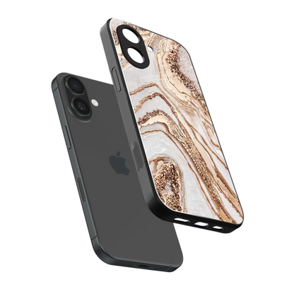 Luxe White sleek iphone 17 cover with tempered glass back and TPU edges