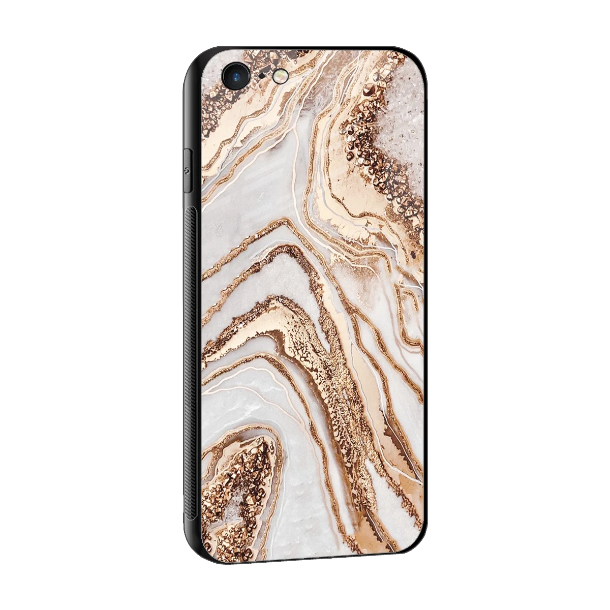 Luxe White sleek iphone 6s cover with tempered glass back and TPU edges