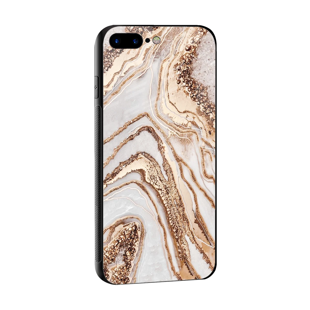 Luxe White sleek iphone 8 plus cover with tempered glass back and TPU edges