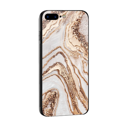 Luxe White sleek iphone 8 plus cover with tempered glass back and TPU edges