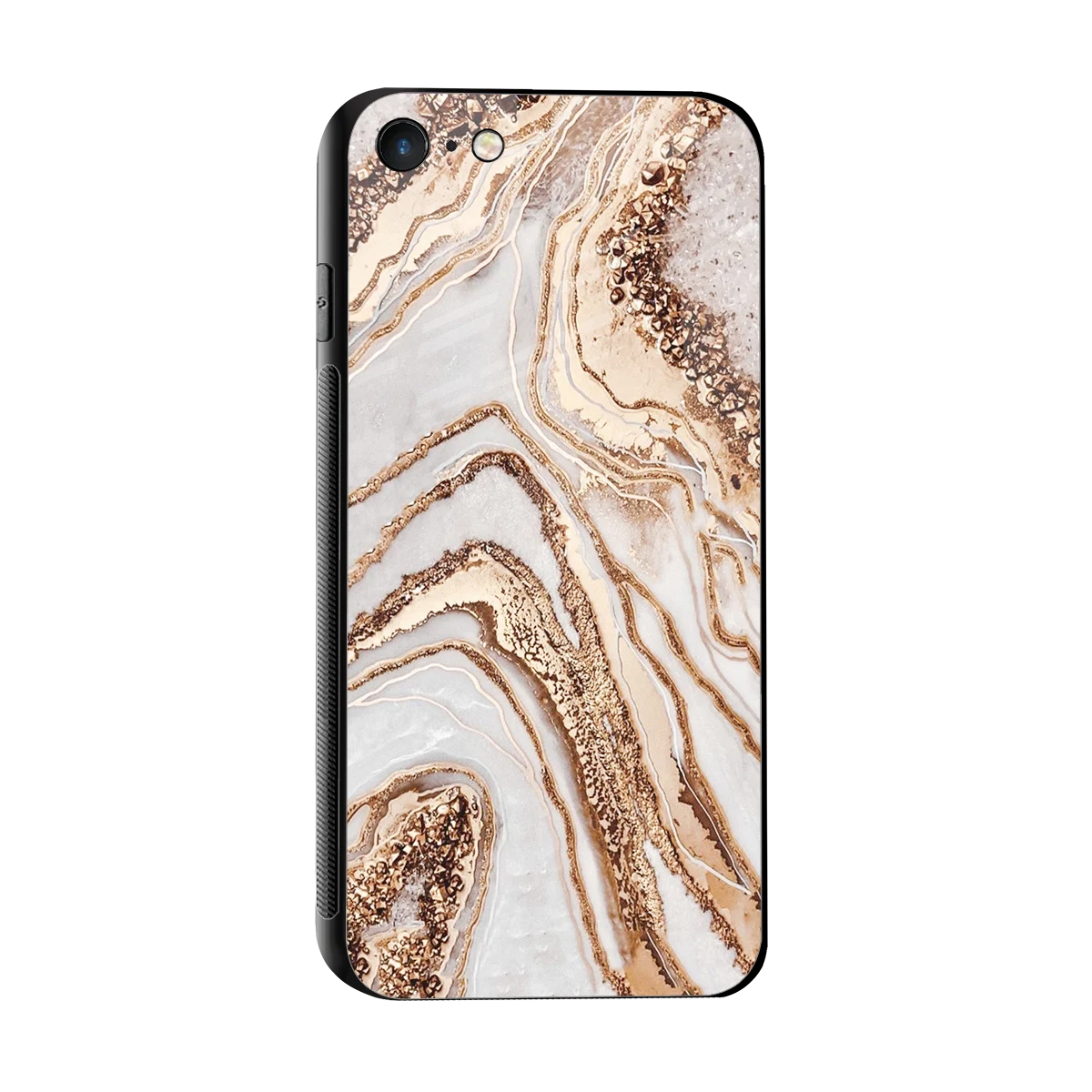 Luxe White sleek iphone 7 cover with tempered glass back and TPU edges
