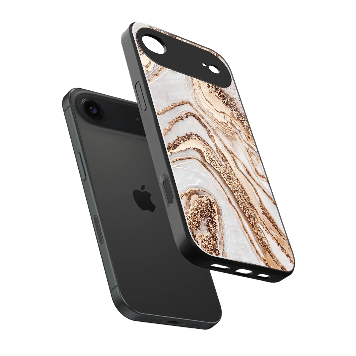 Luxe White sleek iphone air cover with tempered glass back and TPU edges