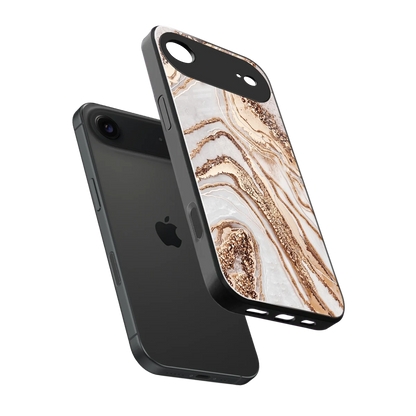 Luxe White sleek iphone air cover with tempered glass back and TPU edges