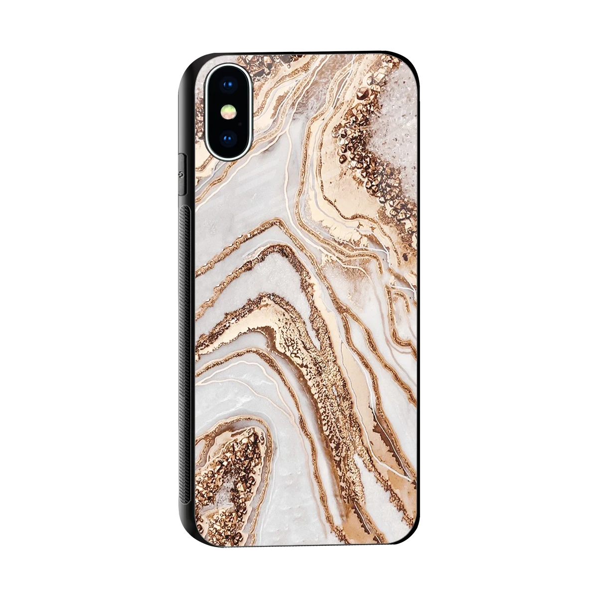Luxe White sleek iphone x cover with tempered glass back and TPU edges