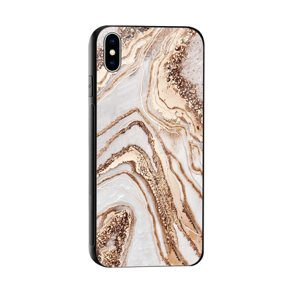 Luxe White sleek iphone xs max cover with tempered glass back and TPU edges